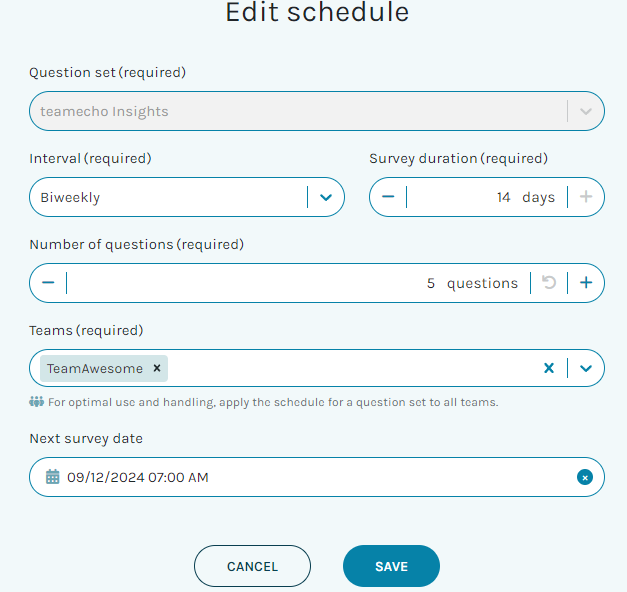 Edit Scheduler